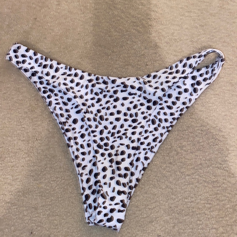 Black and white thong bikini